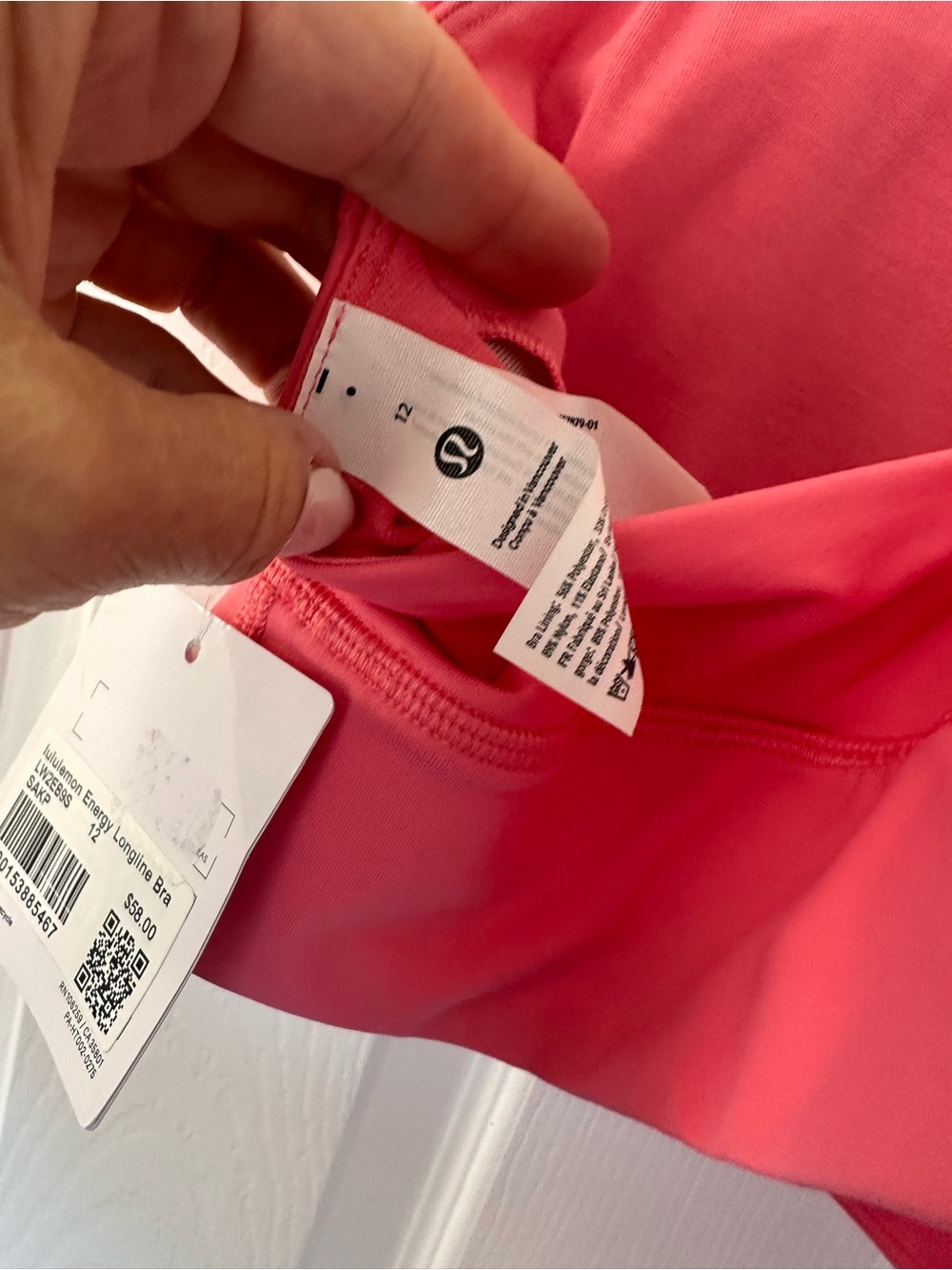 lululemon athletica Energy Longline Bra - Coral- 12 NWT - Picture 6 of 7